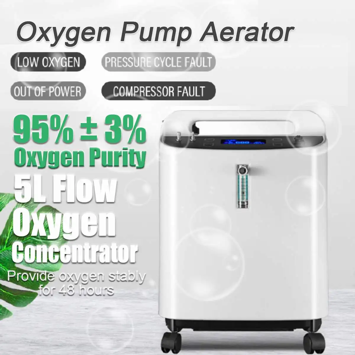 

5L Adjust Oxygen Concentrator Generator Oxygen Machine Home Oxygen Generating Machine With English Version Health Monitors