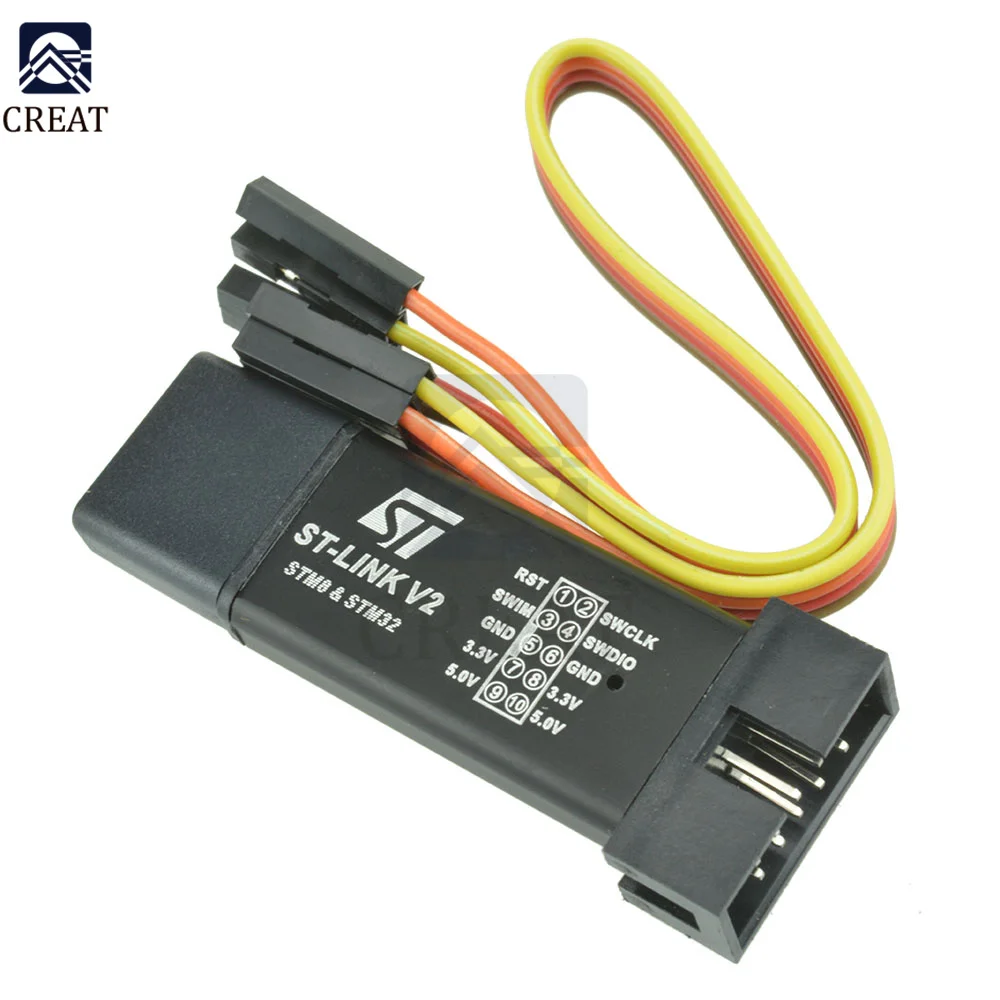 БЛОК ПРОГРАММИРОВАНИЯ оболочки ST-Link V2 Mini STM8 STM32 Эмулятор загрузчика с кабелем DuPont