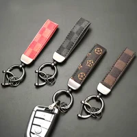 leather keychain new fashion leather keychain car metal mesh red car light luxury universal keychains pendant auto parts