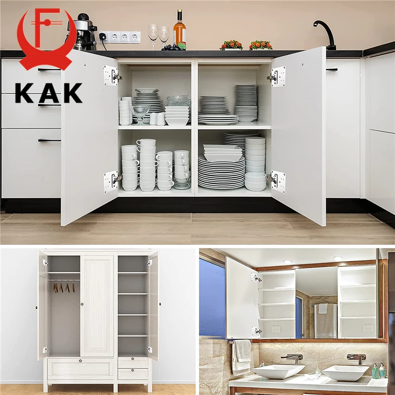 Фото KAK 8 шт., ремонтная пластина для петель, матовая нержавеющая сталь, петля для шкафа, крепежная пластина, кронштейн, комплект с монтажными винт... №5
