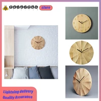 12 inch chinese wood wall clock digital pointer mute nordic simple wall clock modern design wooden reloj de pared home decorate
