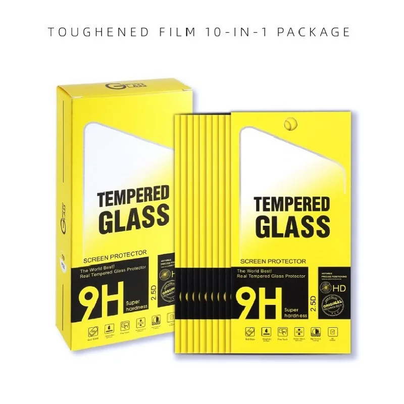 200pcs/lot 175*87mm Green Universal Paper Retail Package Packaging Box For Cell Phone 9H Tempered Glass Screen Protector Film