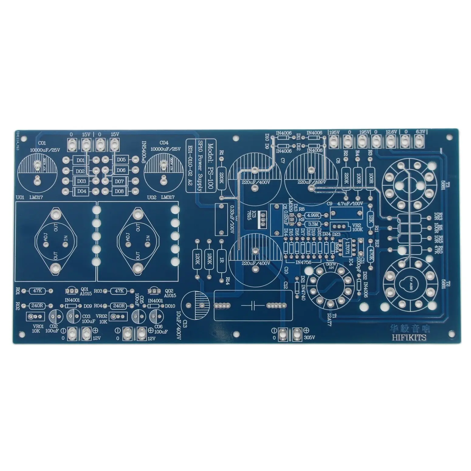 

Reference ARC SP-10 Pre-Amplifier Circuit PS-100 Vacuum Tube Power Supply Board PCB Out DC305V+DC12V+DC12V