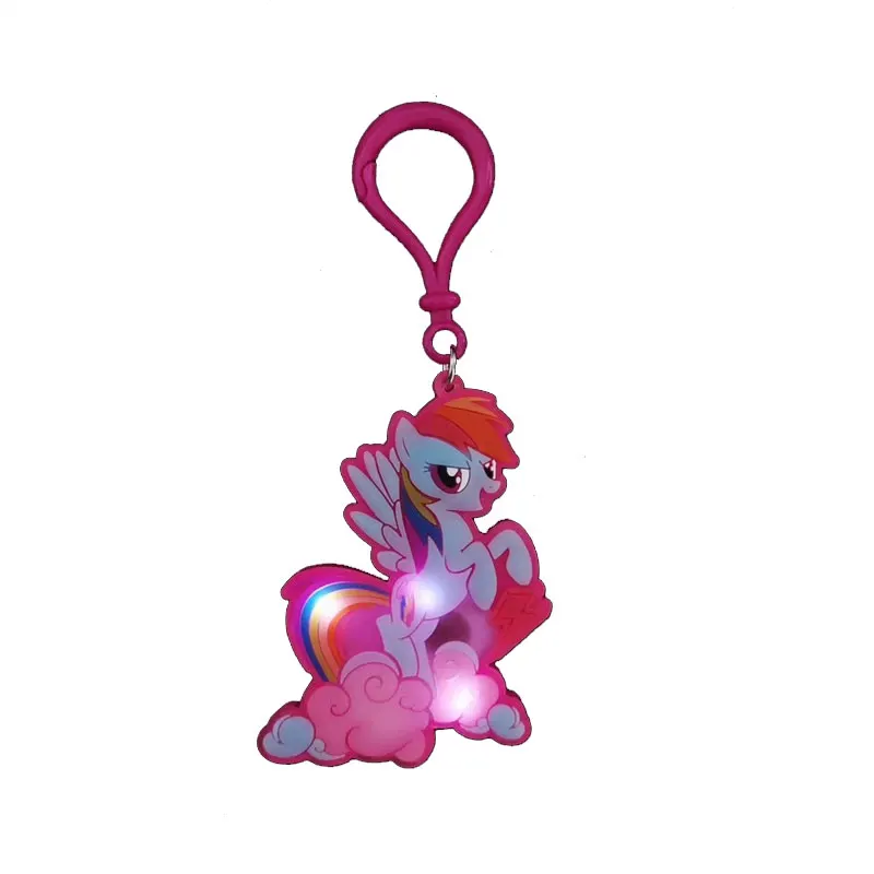 

My Little Pony Key Chain Anime Figures Luminous Doll Pendant Creative Girl Schoolbag Pendant Action Figures Gifts Toys