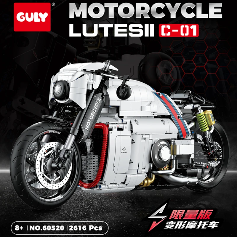 Новинка 60520 2616 шт. MOC 2 в 1 высокотехнологичная модель мотоцикла 1:5 строительные