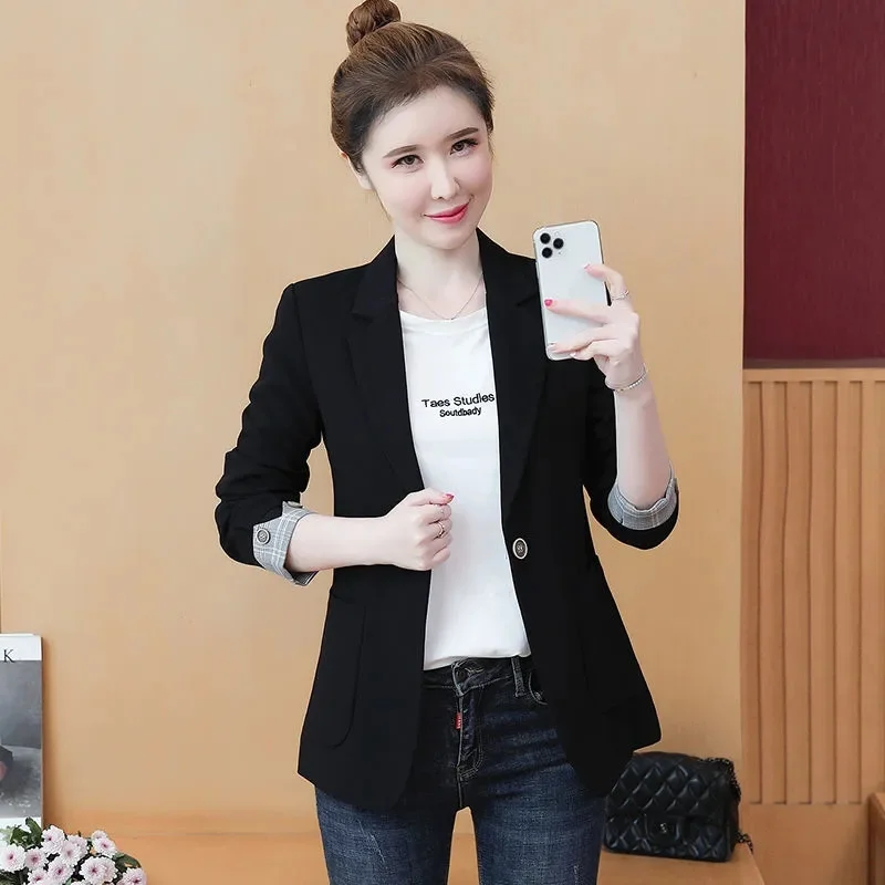 Новинка 2022 Женский блейзер корейские повседневные приталенные куртки Рабочий