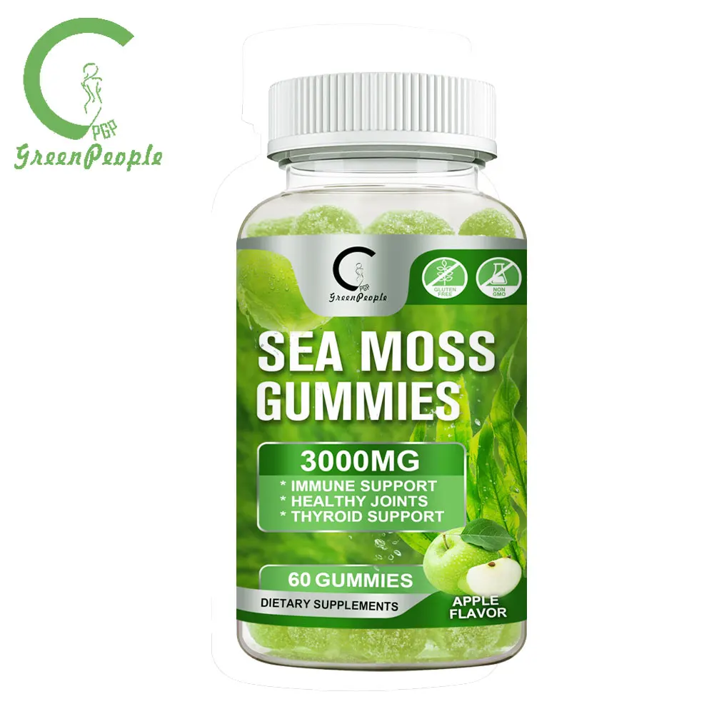 

GPGP GreenPeople Natural&Organic Sea Moss Apple Cider Vinegar Gummies Anti-aging Detoxification Improving Immunity