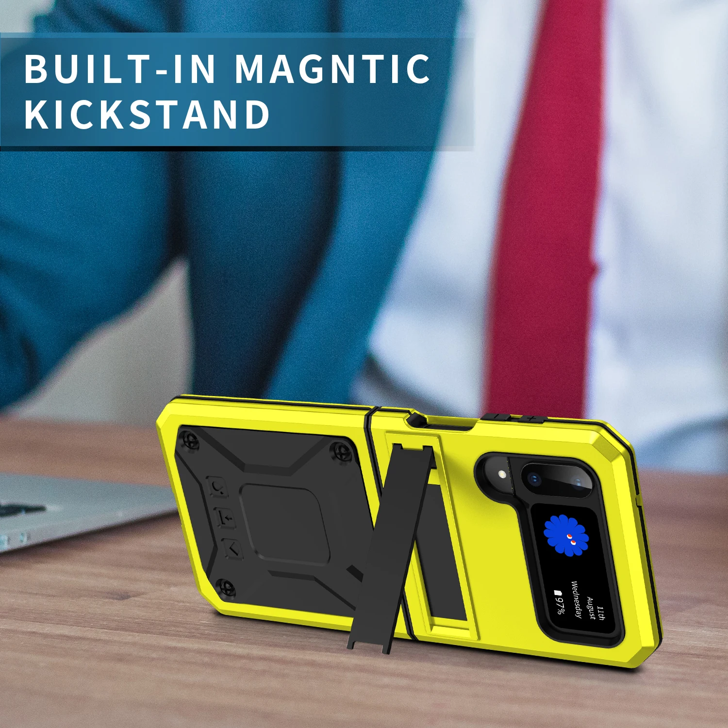 Funda for Samsung Galaxy Z Flip 4 5G 2022 Case Kickstand Cover for Samsung Z Flip 3 4 Flip4 Armor Metal Case with Stand Bracket