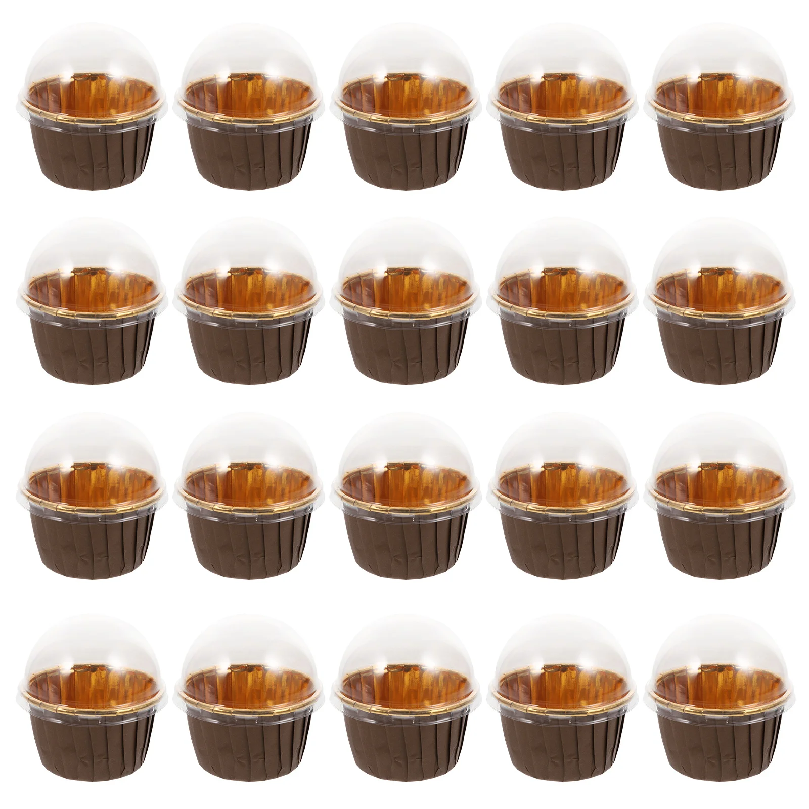 

100 Pcs Parfait Cups Lid Cupcake Cases Wrappers Aluminum Baking Pans Mini Paper Dessert Liners Dome