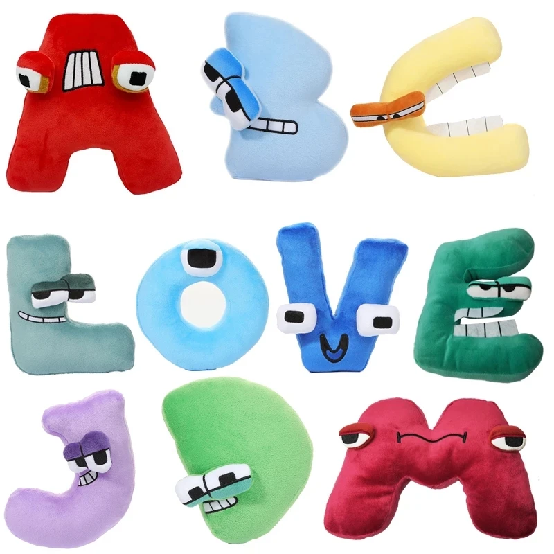 

English Letter Plush Toys Children Educational Alphabet Lore A-Z Letter Figurines Decoration Crafts Decoration Home Accessories