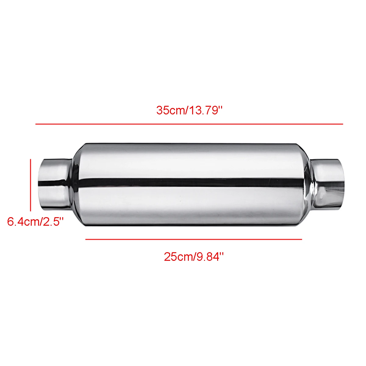 

Universal 2.5" Exhaust Tip Tail Tube 63mm Car Exhaust Muffler Pipe Silencer Resonator Stainless Steel