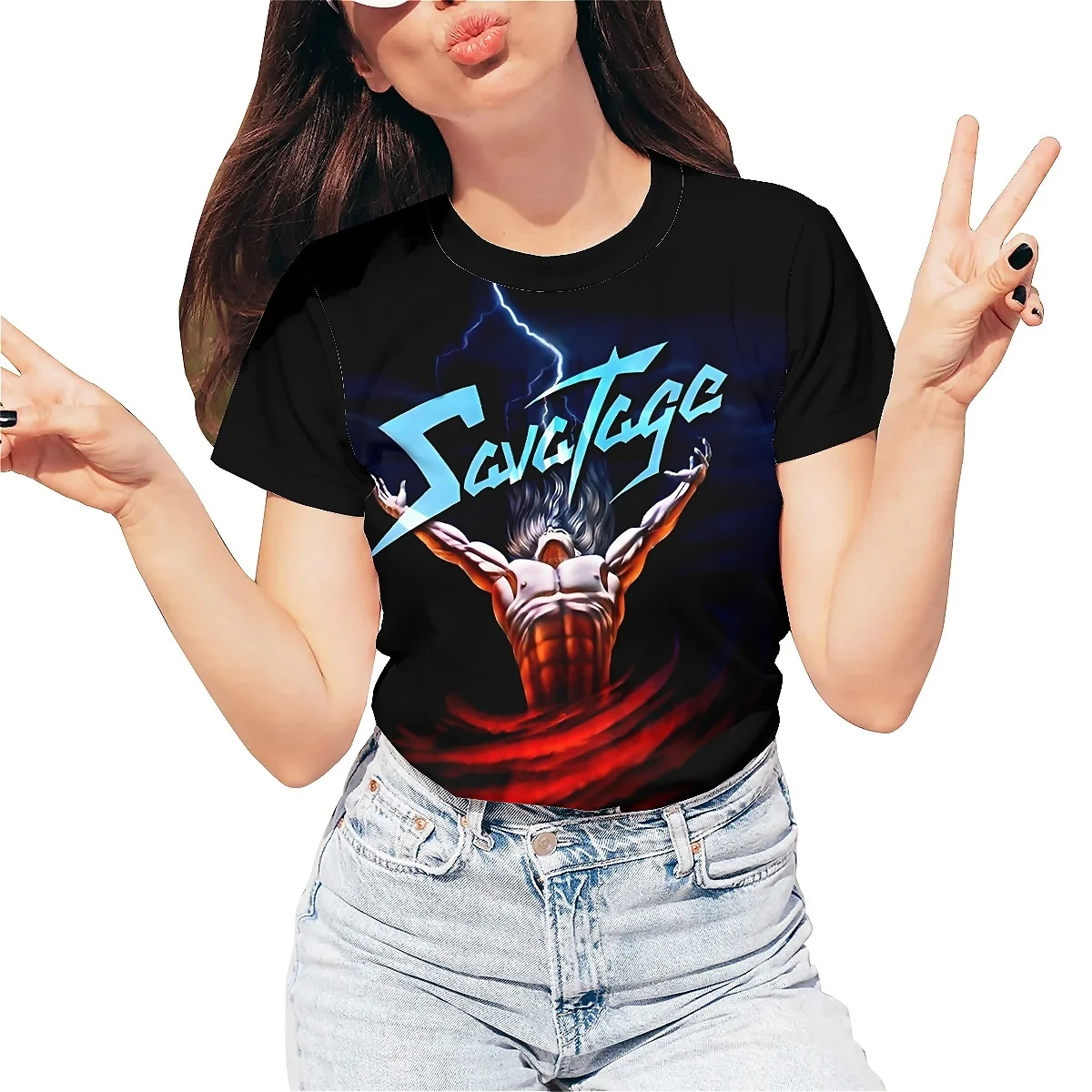 LIASOSO New Savatage Band 3D Print Harajuku Tops Rock T-Shirt летняя футболка с круглым вырезом и короткими
