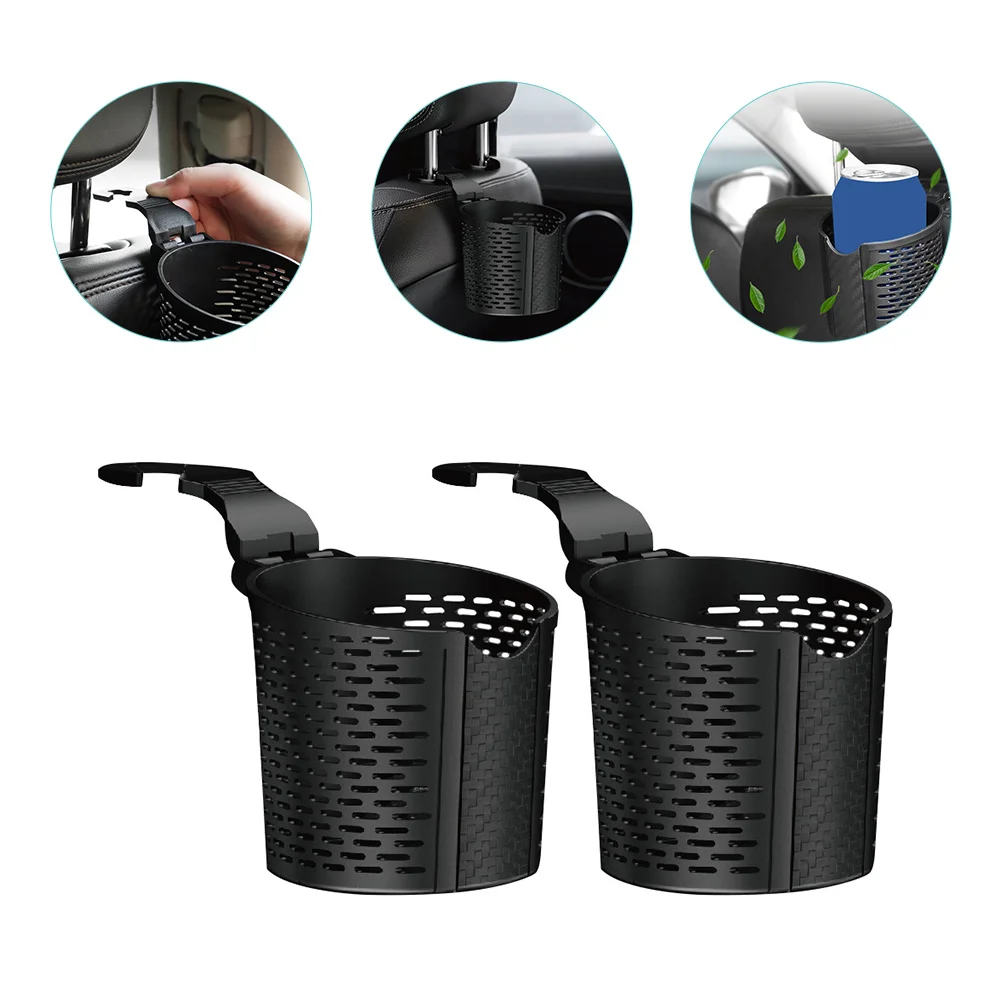 

2 Pcs Hanging Cup Holder Vehicle Beverage Car Headrest Shelf Plastic Water Organizer Bottle