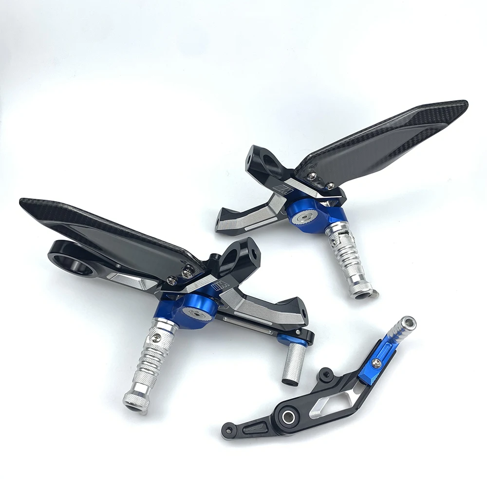 

S1000RR для BMW M1000RR 2019-2020 2021 2022 2023 из углеродного волокна CNC Алюминиевые Регулируемые мотоциклетные подножки подставка задний комплект