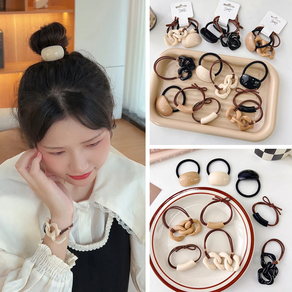 

3Pcs Women Simple Hair Accessory Elastics Hair Bands for Girls Children Kids Hair Tie Rubber Hair Accessories Women Headband