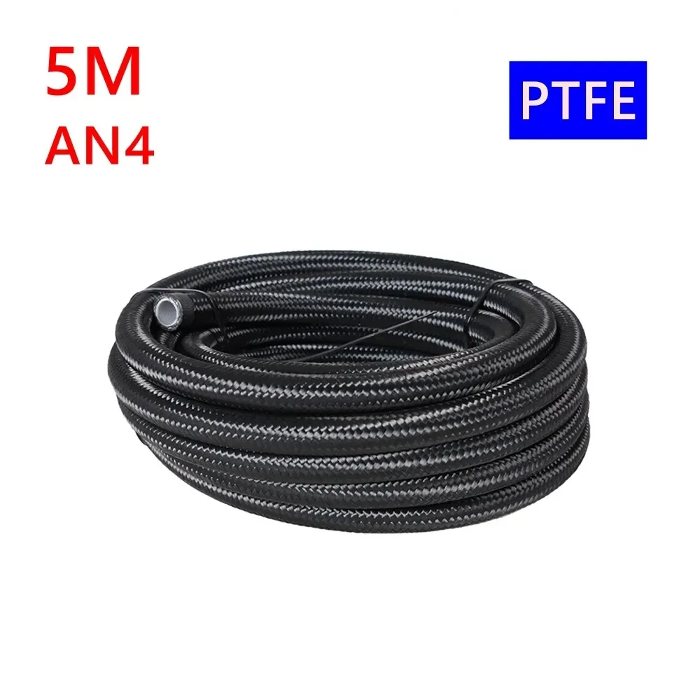 

1 м, 3 м, 5 м, Масляный шланг из ПТФЭ AN4-AN12, универсальный конец топливного шланга из нержавеющей стали, плетеная газовая ...