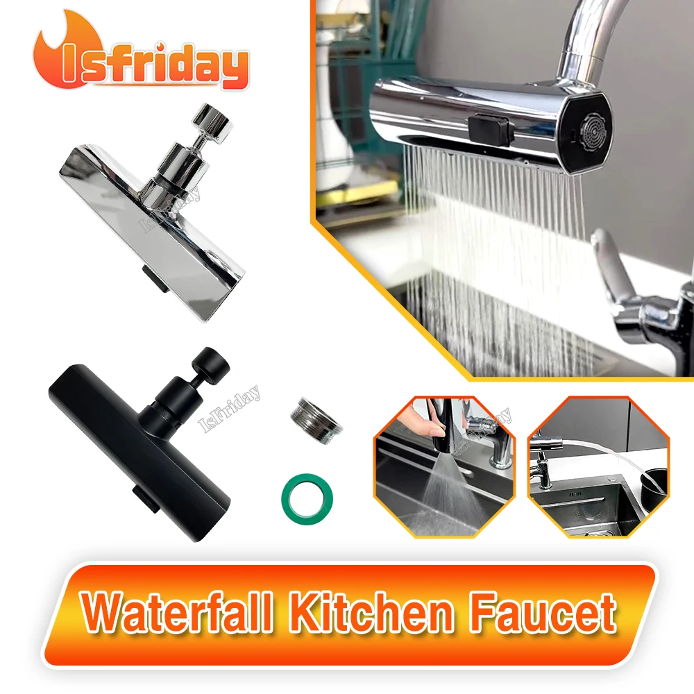 

3 Modes Waterfall Kitchen Faucet Universal Robotic Arm Swivel Extension Faucet Aerator Kitchen Sink Faucet Bubbler Nozzle