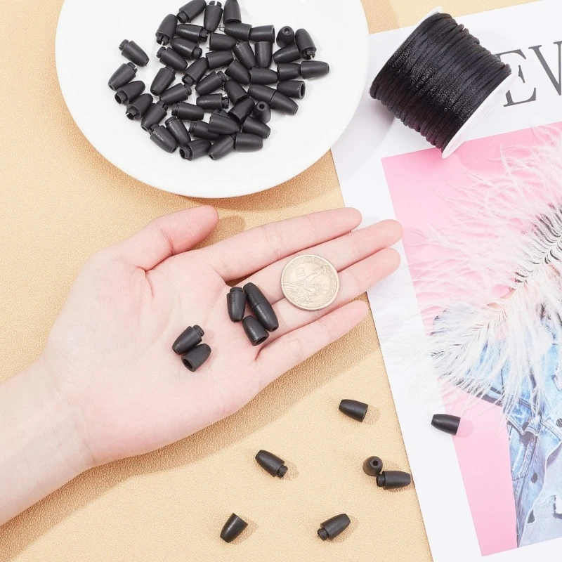 Отрывная застежка для шнурка соединители бочонков из бисера пластиковая