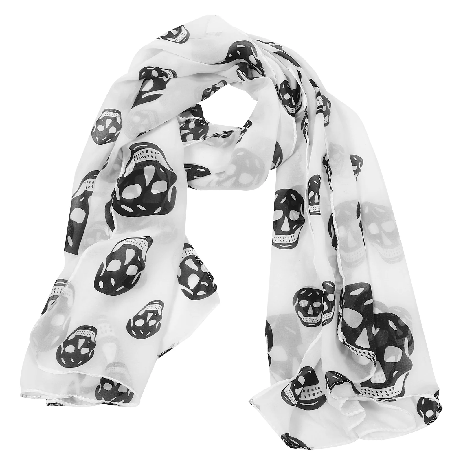 160*70 см модный женский длинный шифоновый шарф с короной и черепом для девочек шаль