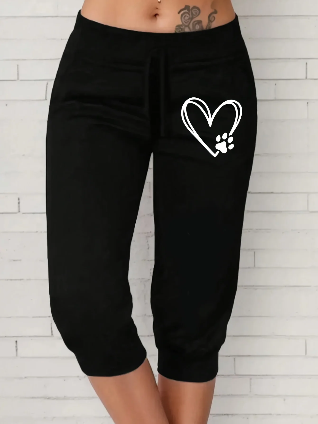 Женские Спортивные Шорты Больших Размеров С Принтом Повседневные Капри