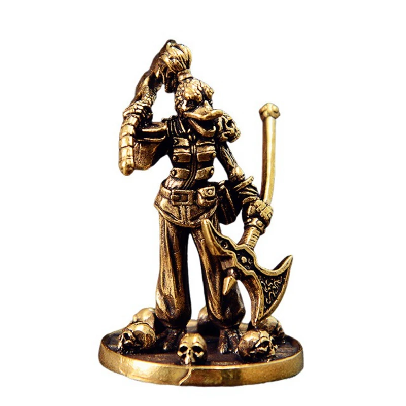 

Латунные фигурки воина с головой птицы, попугая, миниатюрные настольные украшения, ретро металлические модели солдата, украшения для дома, аксессуары для рукоделия