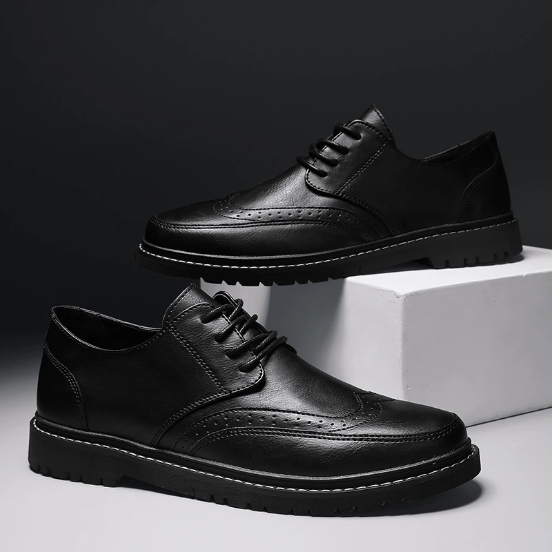 

Men's Casual Leather Shoes Vintage Fashion Wild Comfortable Wear-Resistant Non-slip Explosive Style Spring and Autumn Main Push