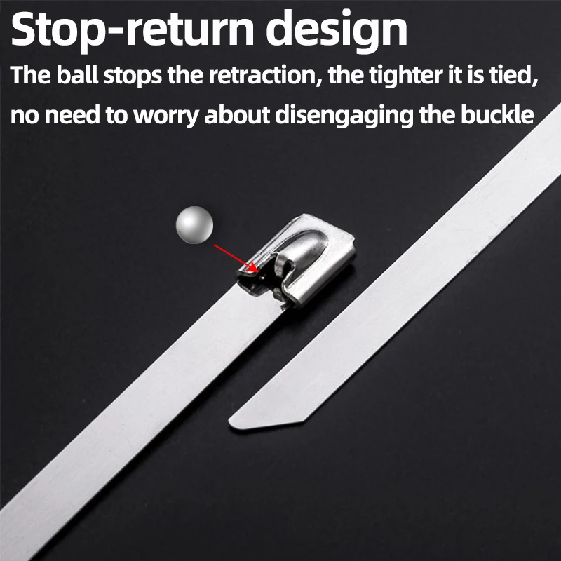 Кабельные стяжки 100 шт. 4 6 мм Φ 304 металлическая застежка-молния из нержавеющей