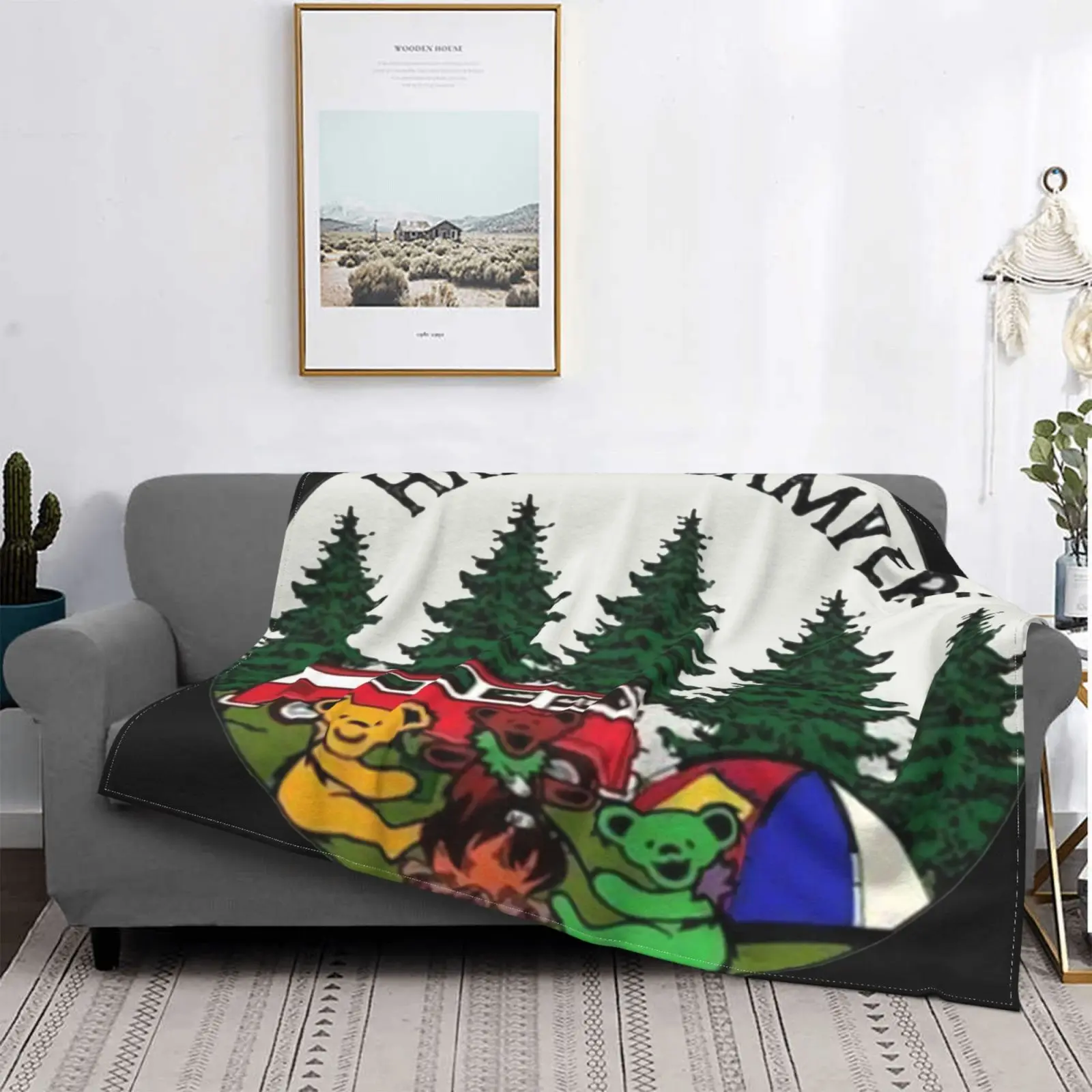 

Grateful Dead Bears Happy Campers 6178 Blanket Bedspread On The Bed Cover Comforter Couple Bed Quilt Plaid Blankets Bed Covers