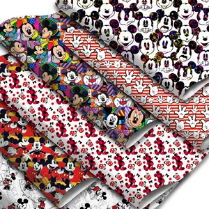 Disney Mickey Mouse 20*33cm Faux Leather Sheets Synthetic Fabric for Earring Bags Bow Jewelry Wallet in India