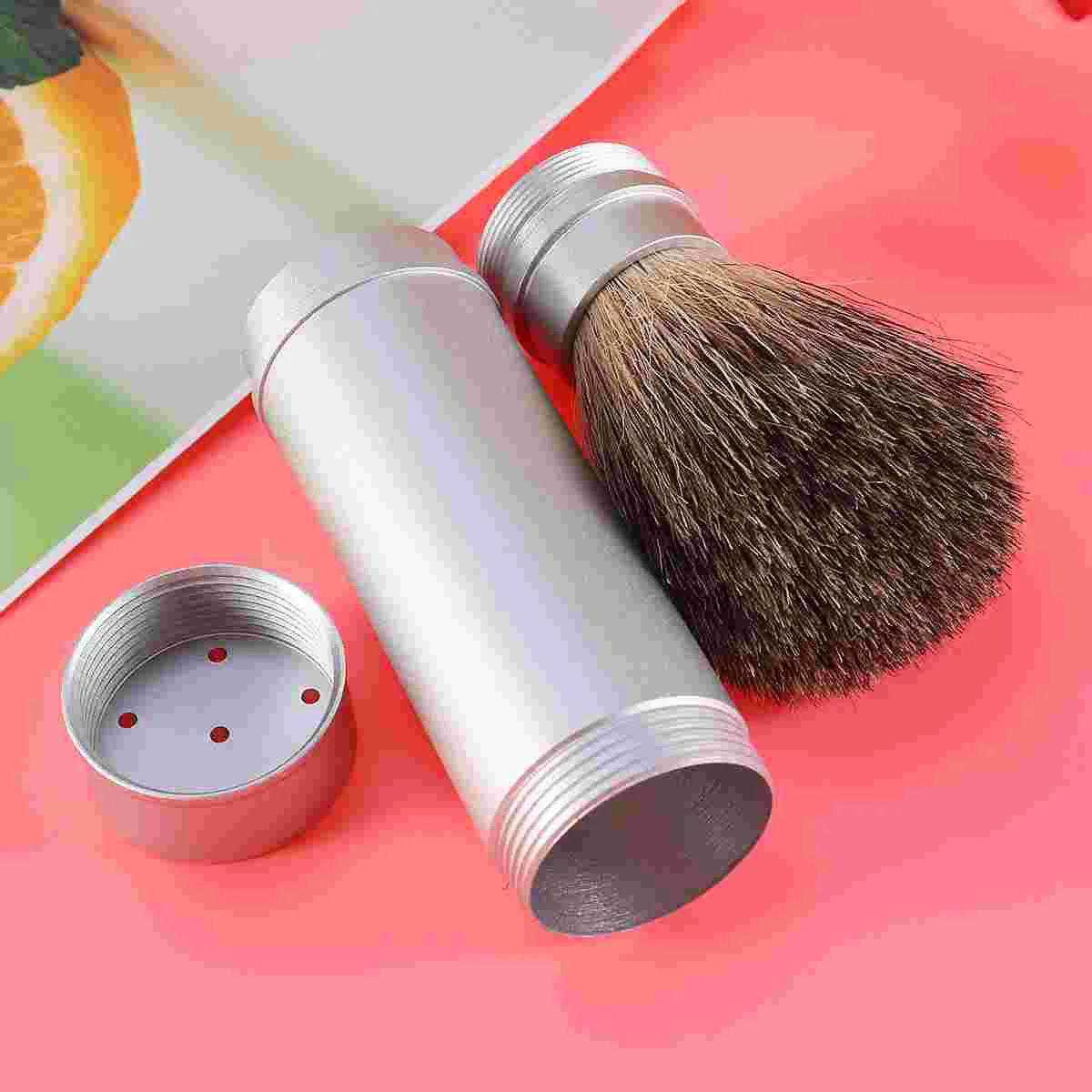 

1pc Shave Brush Cleansing Brush Hairdressing Brush with Aluminum Tube Blaireau for Men