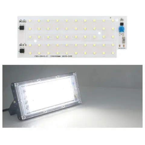 Светодиодный чип SMD2835 50Вт 220В белый/теплый белый/синий