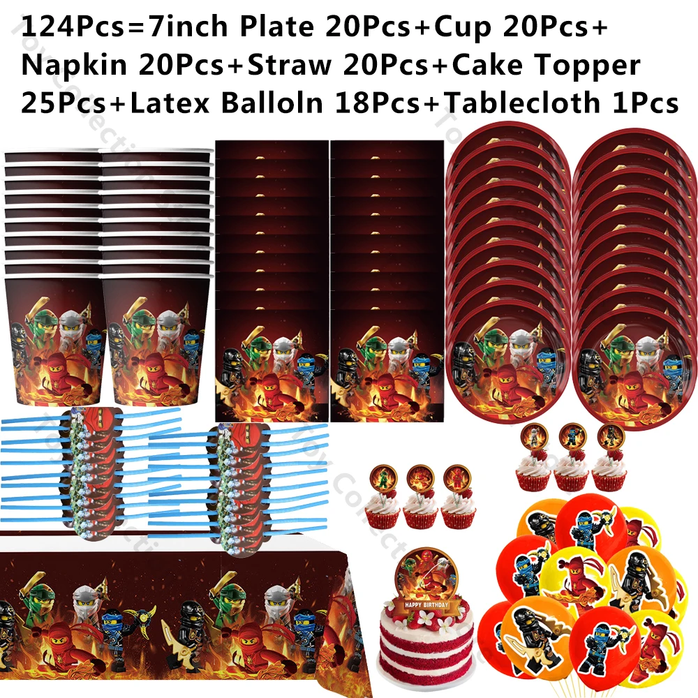 

Ninjagoed Children's Birthday Party Decoration Boy Favor Anime Figure Hero Paper Tableware Party Supplies Toy Gifts Paper Napkin