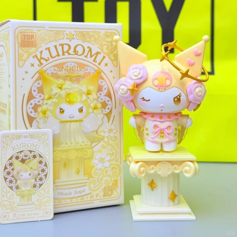Фото Оригинальные игрушки Sanrio Kuromi Angels Series Blind Box: коллекционная фигурка-украшение, кукла Куроми, таинственная коробка, подарок на день рождения №3