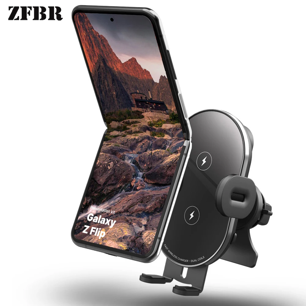 

15W Dual Coil Wireless Charger Car Phone Holder For iPhone 12 11 13 pro max Xiaomi Samsung Car Air Vent Clip Phone Mount Bracket