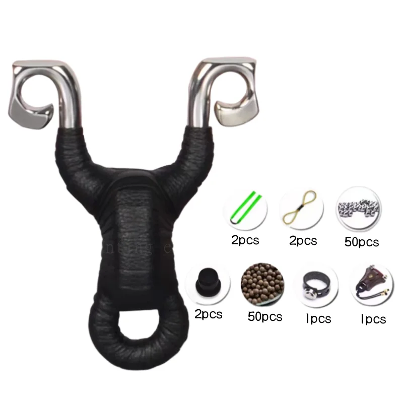 

Outdoor Sport Hunting Shooting Stainless Steel Slingshot High Precision Catapult With Tube Rubber Band Hunting Accessories