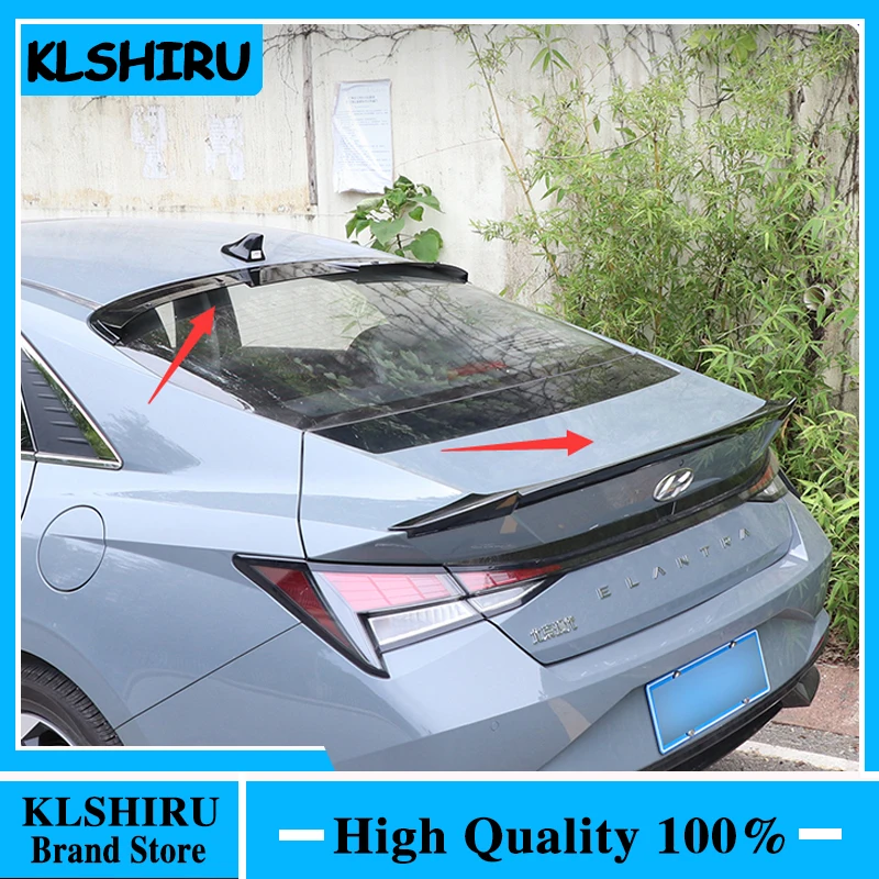 

Для Hyundai Elantra Avante CN7 2020 2021 ABS модифицированный спойлер на крышу черный оригинальный стиль без перфорации внешние автозапчасти