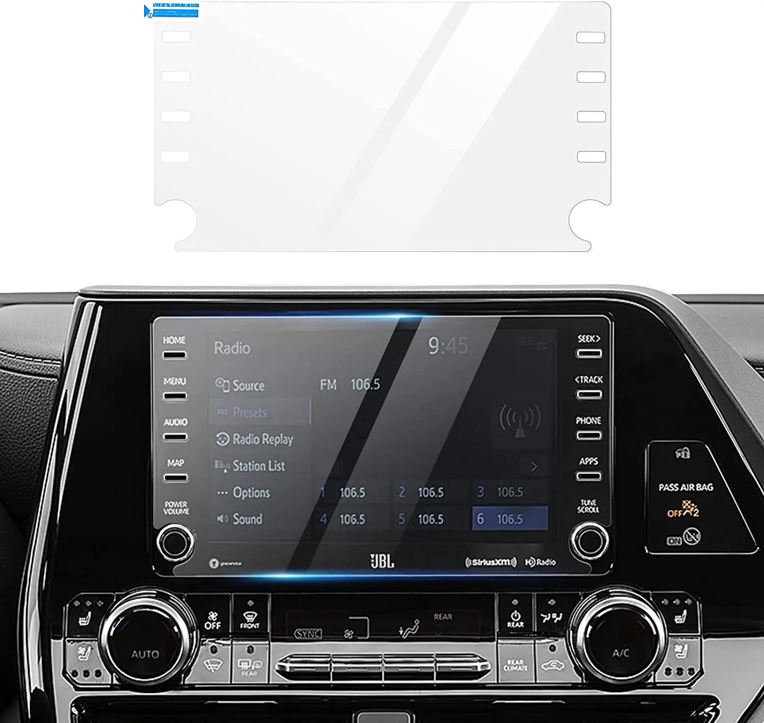 

Защитная пленка для экрана Toyota Highlander 2020 2021 2022 2023 8 дюймов, закаленное стекло 9H для навигации, Защитная пленка для сенсорного экрана