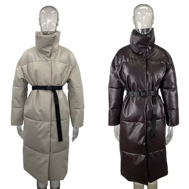 2023NEW Winter Parkas Women Fashion Straight Loose Coats Women Elegant Pockets Long Cotton Jackets Female Ladies JM enlarge