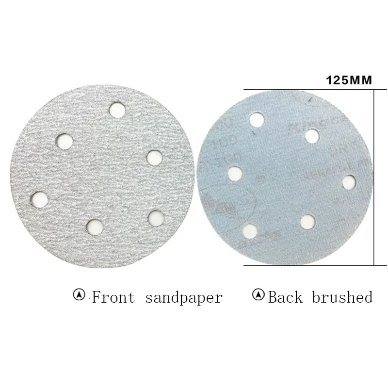 

50Pcs 5Inch 125mm Round Sandpaper Six Hole Sanding Disk Set 80-400 Hook & Loop Abrasive Sander Paper Use For Car Polishing T
