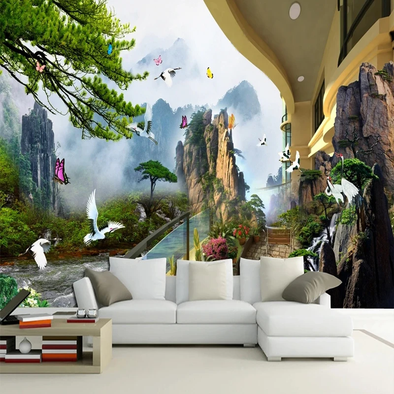 

Custom Size 3D Misty Forest Nature Landscape Villa Photo Wallpaper for Bedroom Living Room TV Background Wall Mural Home Decor