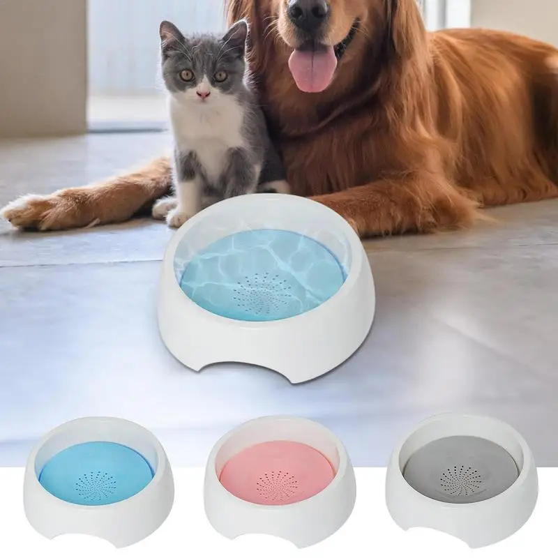 

1500ml Pet Water Bowl With Floating Disk Spill Proof Slow Feeder Not Sprinkler Anti Choking Water Dispenser For Pet Dog And Cat