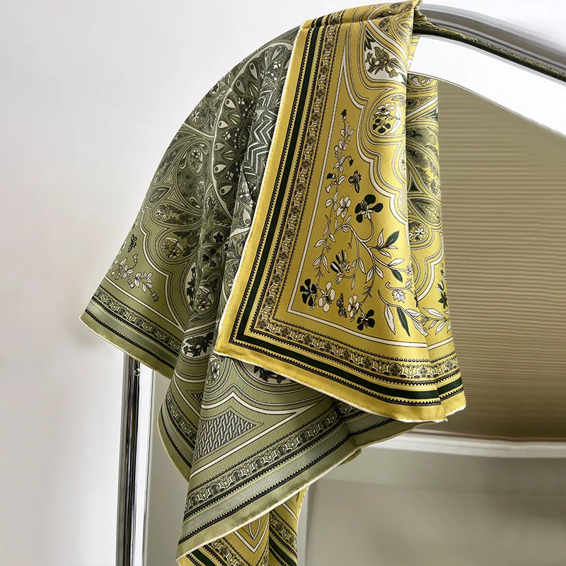 Высококачественный модный Двусторонний Шелковый шарф с принтом гетерохрома