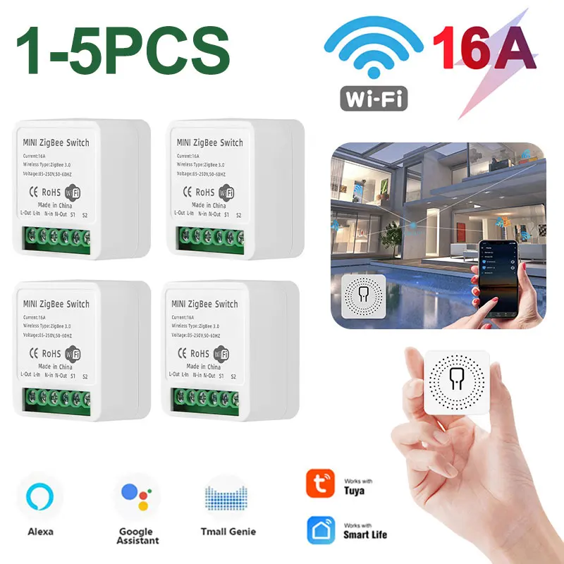 

Смарт светильник ель Tuya ZigBee, 16 А, 220 В