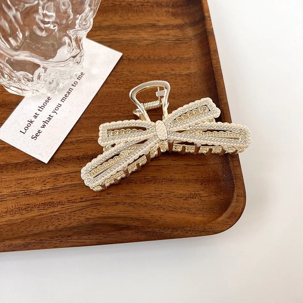 

Женская Металлическая Заколка-краб для волос, с жемчугом