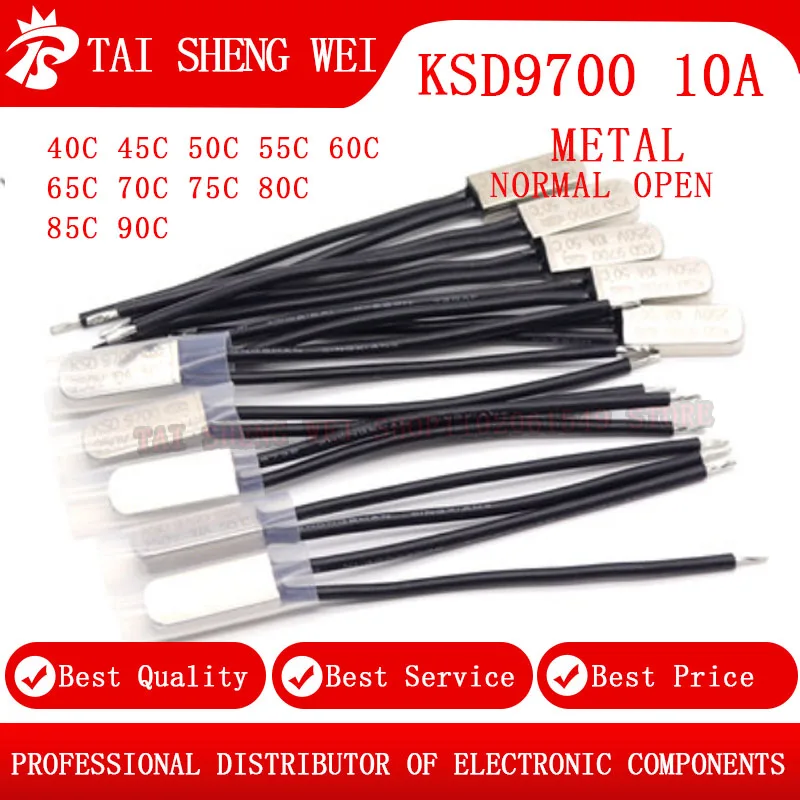 5 шт. KSD9700 10A 250V 40C 45C 50C 55C 60C 65C 70C 75C 80C 85C 90C без термостата термозащитные предохранители температурный переключатель 5 шт. KSD9700 10A 250V 40C 45C 50C 55C 60C 65C 70C 75C 80C 85C 90C без термостата термозащитные предохранители температурный переключатель