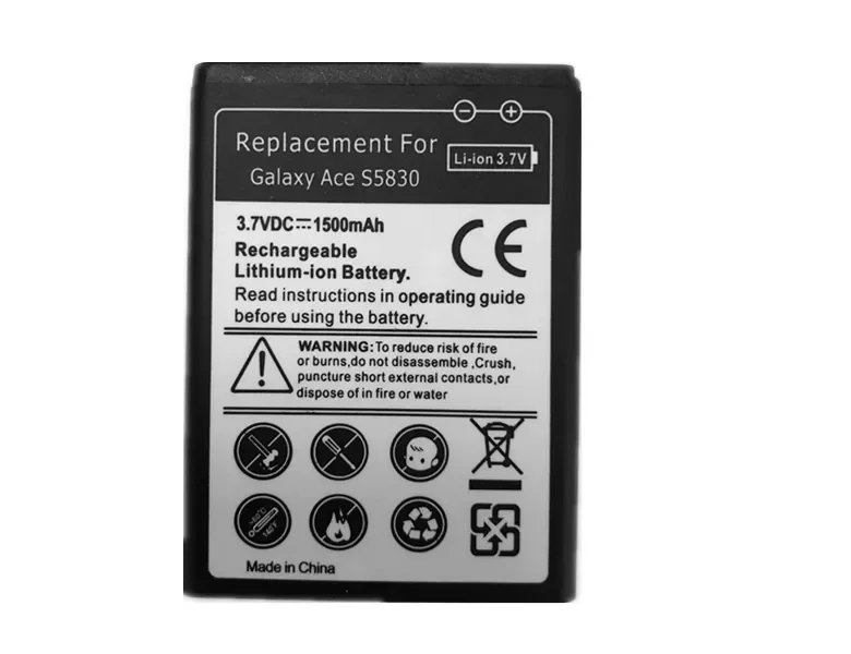 

2023New S5830 Battery EB494358VU Replacement for Samsung Galaxy Ace S5830i I579 S5660 I569 S7500 S5670 S5838 1500mAh Cell phone