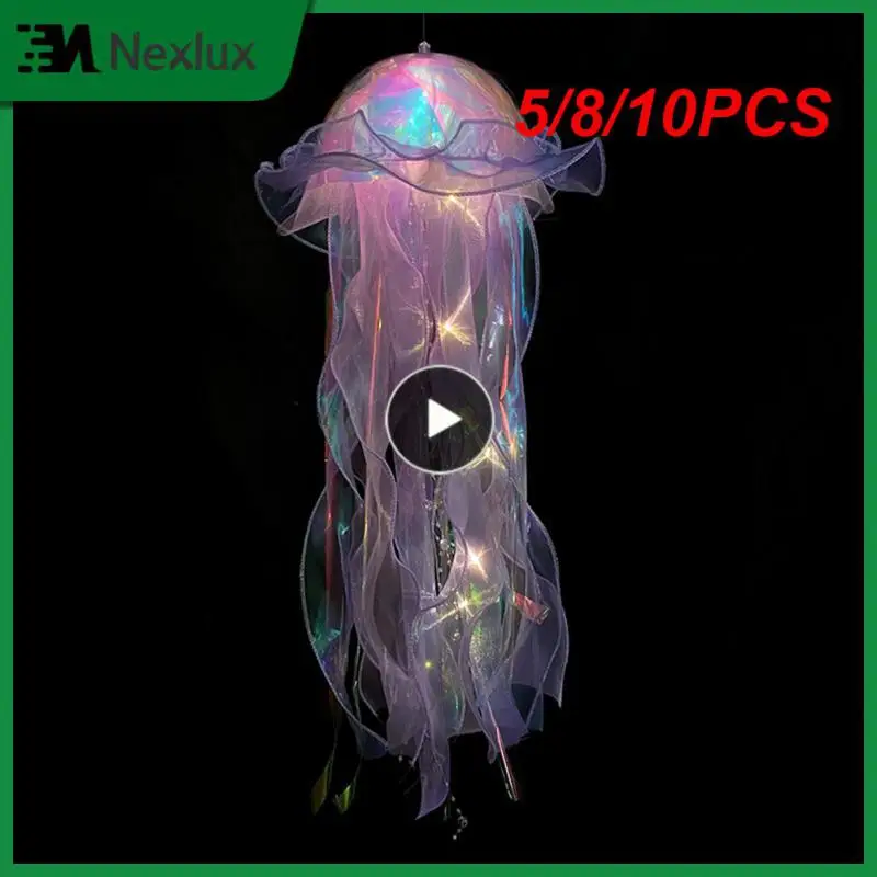 

5/8/10PCS Color Night Light Decoration Lamp Jellyfish Lamp Hanging Light Fantasy Jellyfish Atmosphere Light Home Decoration