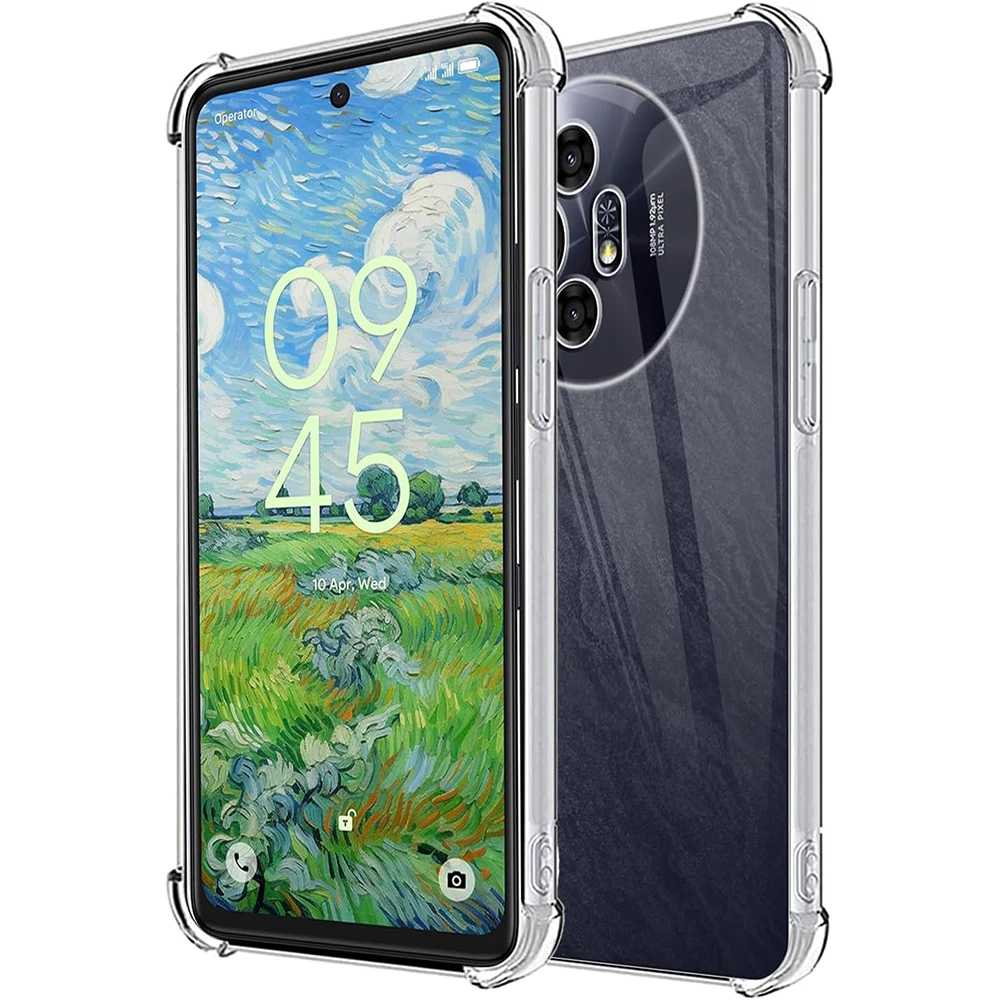 Усиленные углы Прозрачная мягкая ТПУ Защитная задняя крышка для телефона