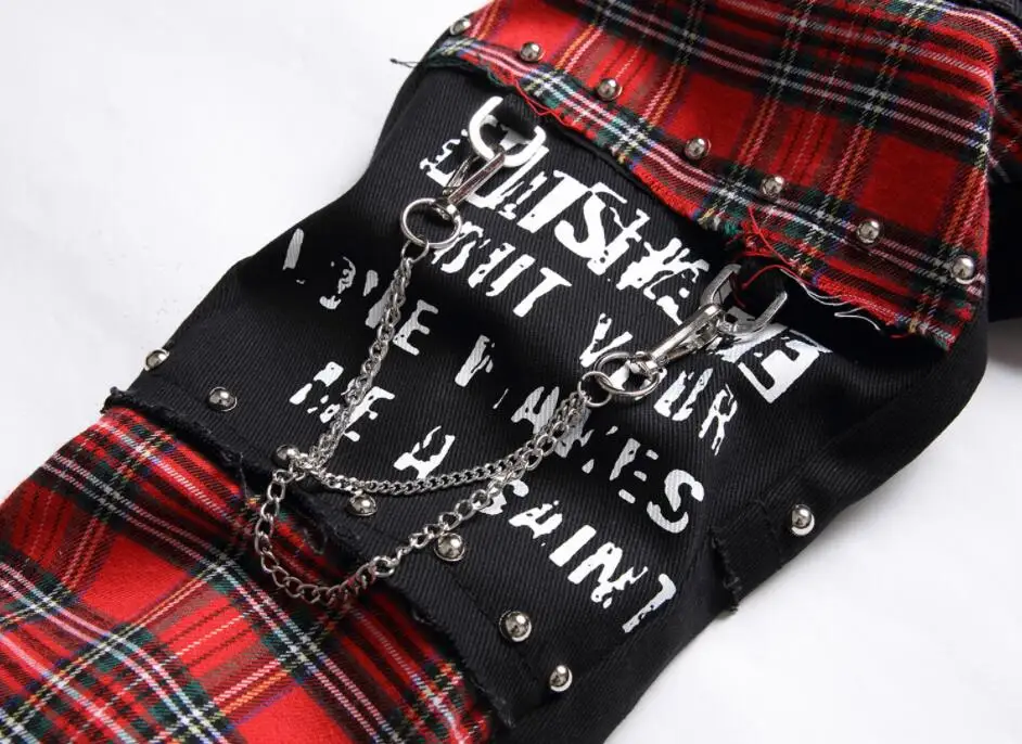 Джинсы мужские в стиле панк уличная одежда пэчворк джинсовые брюки хип-хоп