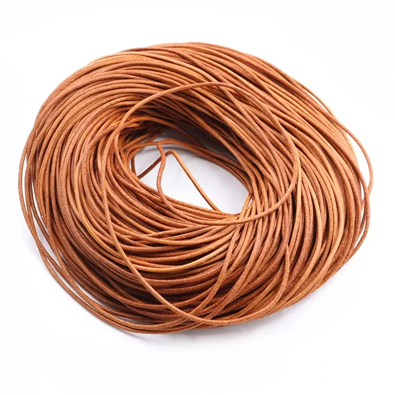 4 Color Genuine Cow Leather Round Thong Cord DIY Bracelet Findings Rope String For Jewelry Making